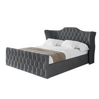 POLSTERBETT mit Bettkasten, Fußteil und Lattenrost, Boxbett ohne Matratze - ZORAN-Z 120x200 Dunkelgrau - Anthrazit, Holzwerkstoff/Textil (120/200cm) - ALTDECOR