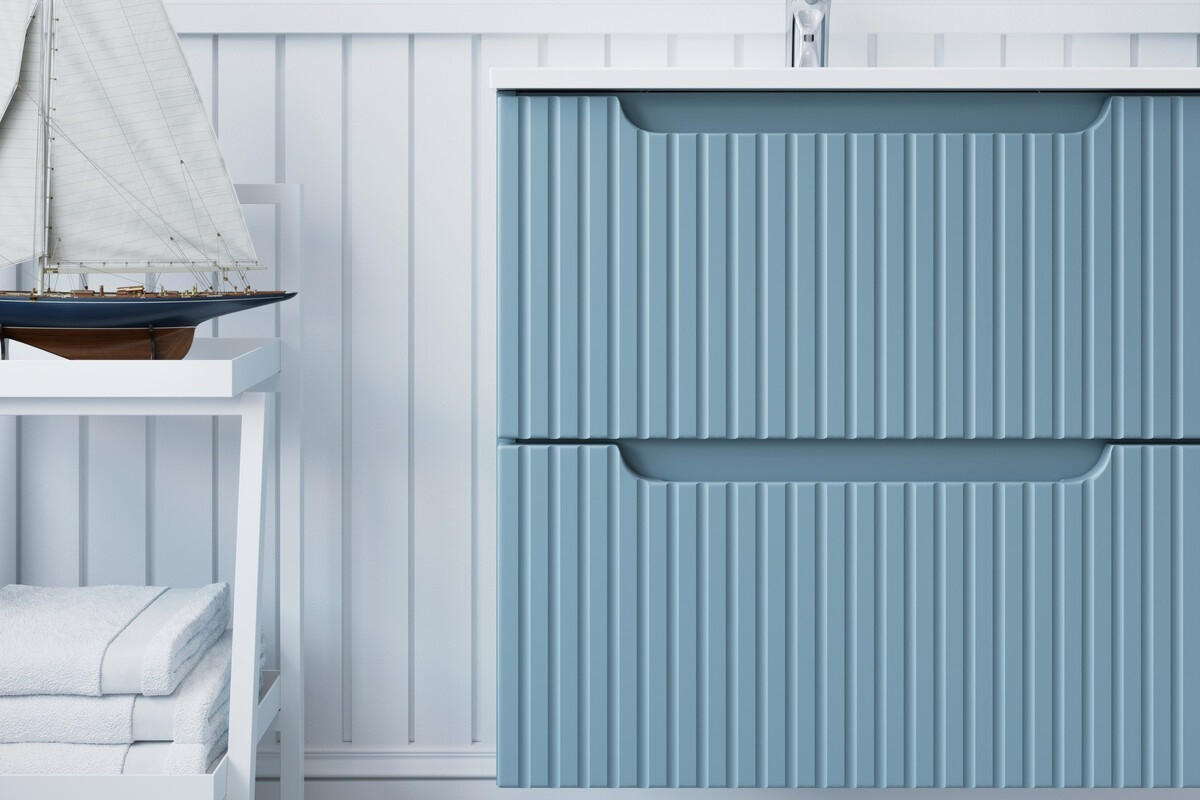 BADMÖBEL-SET 5 Teile - Nova Denim N BM378 in Denim - Dunkelblau, Holz (100/140/40cm)