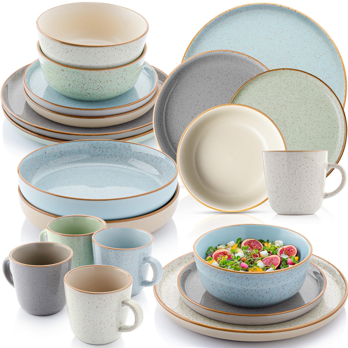 KOMBISERVICE RIO - 20-teilig aus Steingut - Multicolor, Keramik (44/45/54cm) - Sänger
