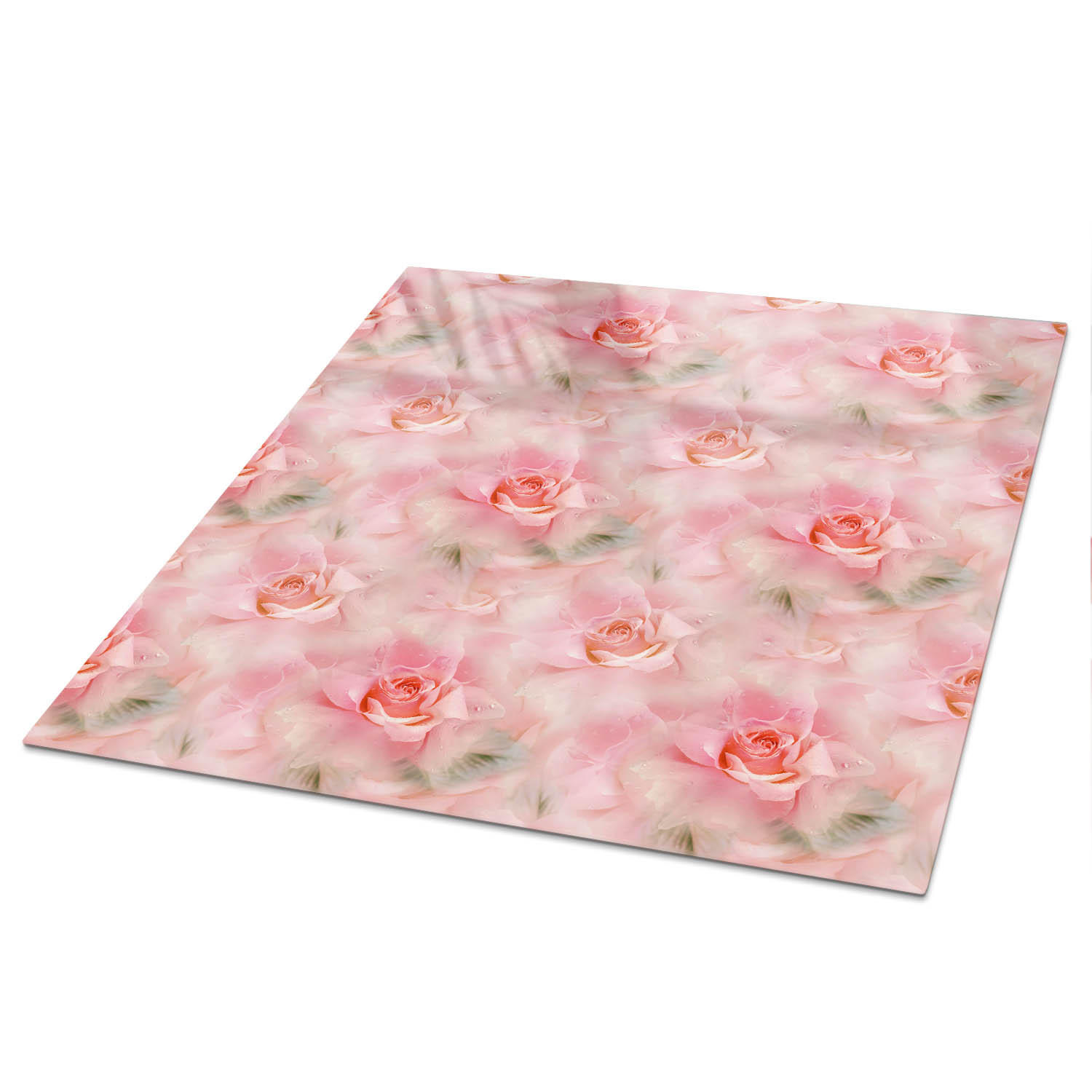 TISCHPLATTE 50x50 cm – Rosenmuster - Braun, Glas (50/50/0.4cm) - Wallfluent