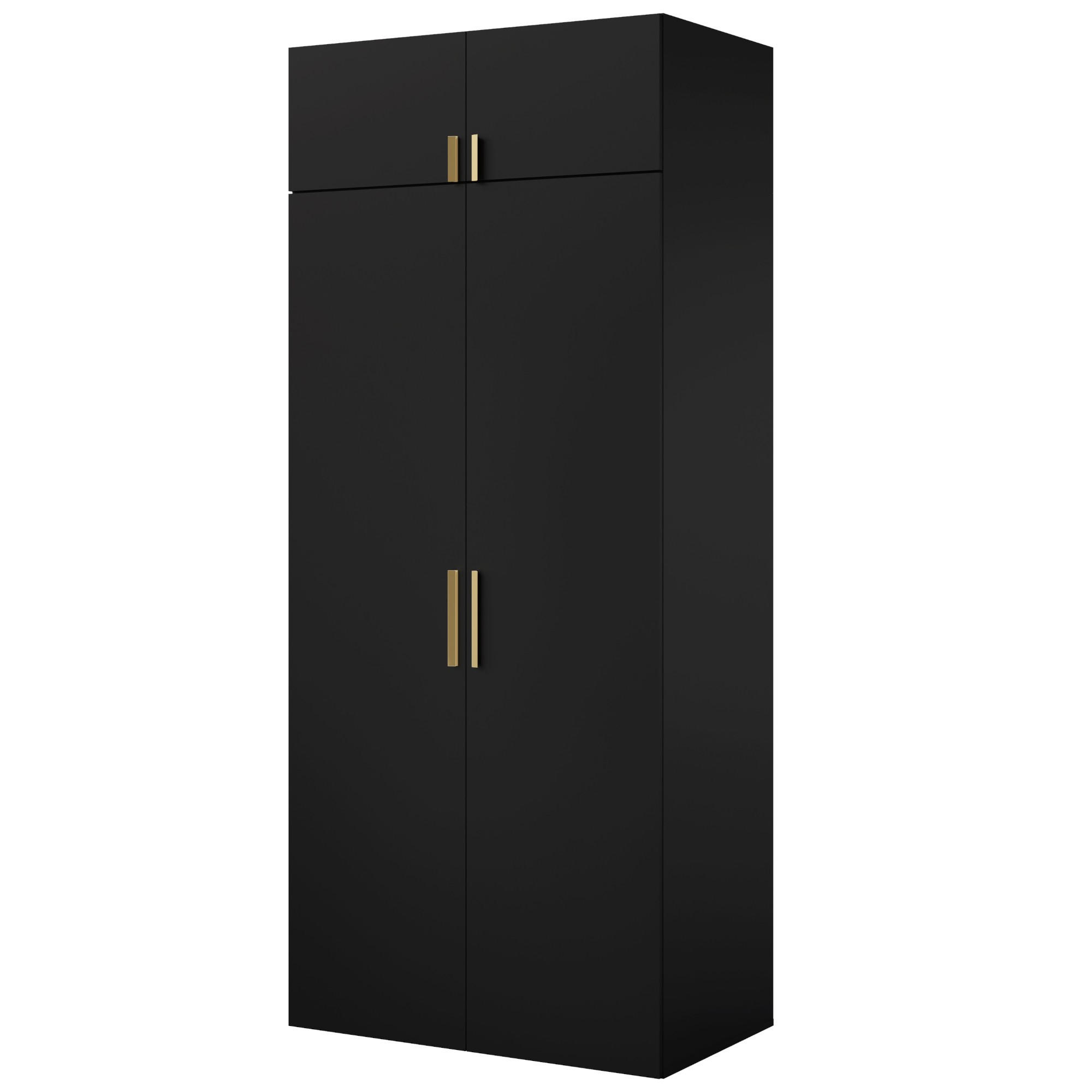 mzm24 Drehtürenschrank Schwarz 100x35x60 cm