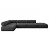 ECKSOFA modulares Sofa Favio-L2 - 380x190x70 cm Schwarz Velours - Schwarz, Holzwerkstoff/Textil (380/190cm) - ALTDECOR
