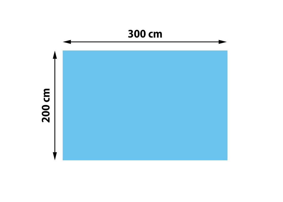 POOLABDECKUNG HxBxT 0,04x300x200cm rechteckig 3x2m blau Stärke: 400 µm - Blau, Kunststoff (300/200cm) - PROREGAL