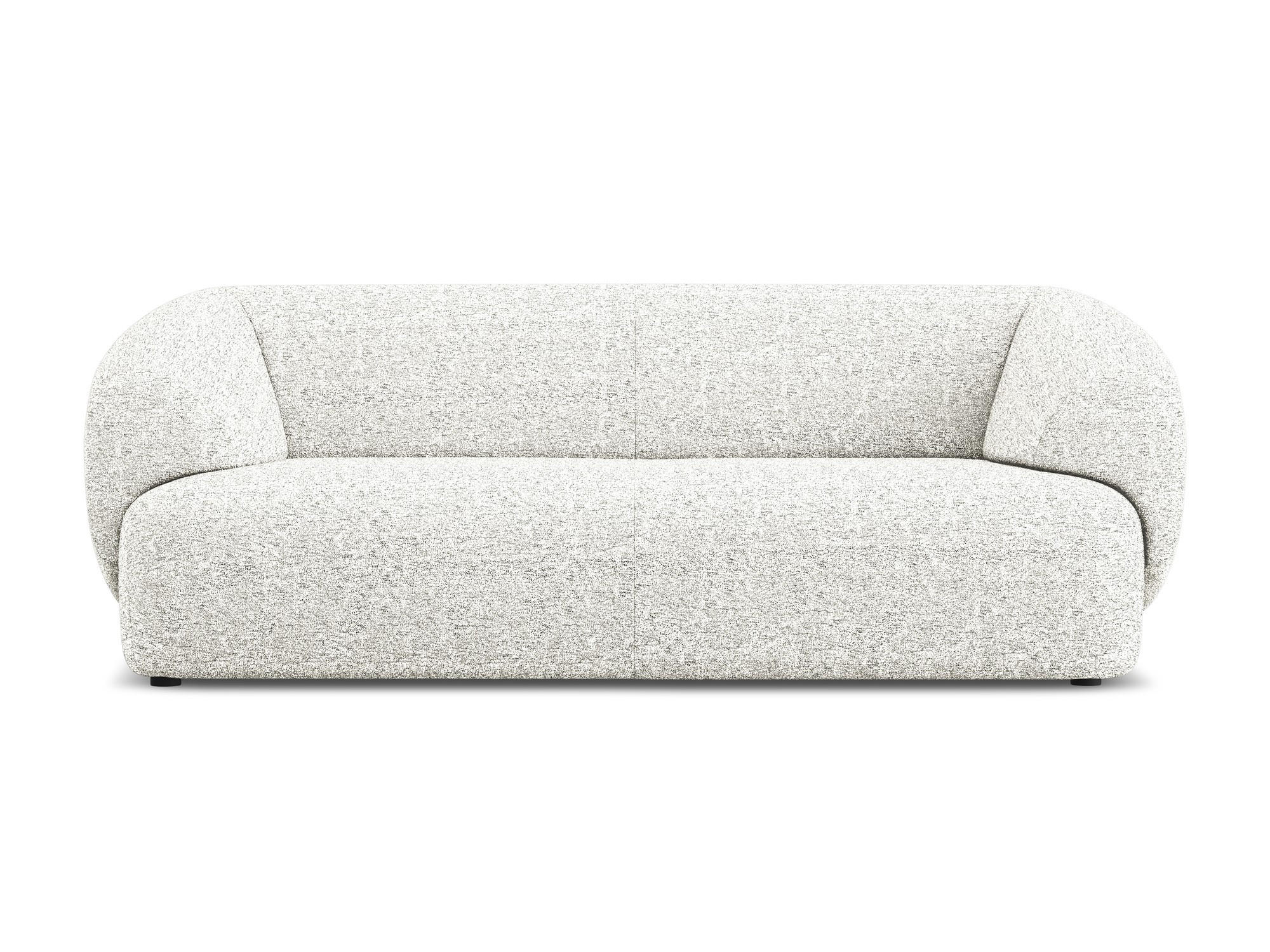 3-SITZER SOFA Strukturstoff Stoff Weiß - Beige/Schwarz, Kunststoff/Textil (212/81/98cm) - Makamii