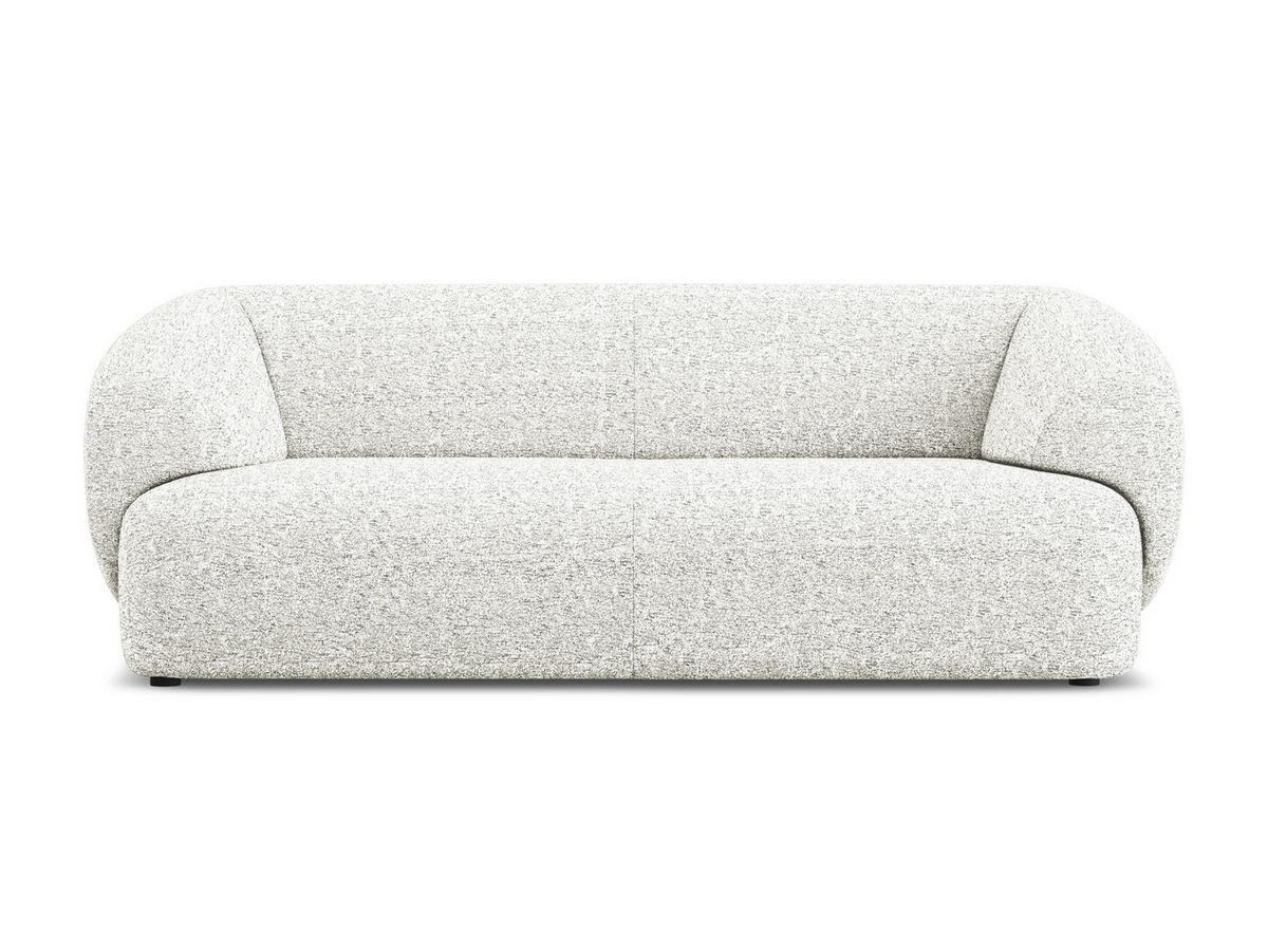 3-SITZER SOFA Strukturstoff Stoff Weiß - Beige/Schwarz, Kunststoff/Textil (212/81/98cm) - Makamii