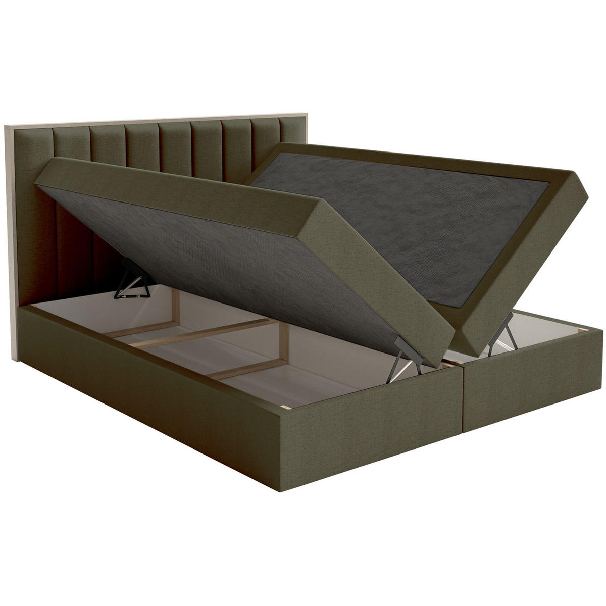 BOXBETT Togents Dunkelgrün Chenille hydrophob 180x200 cm - Dunkelgrün, Textil (180/200cm) - Selsey