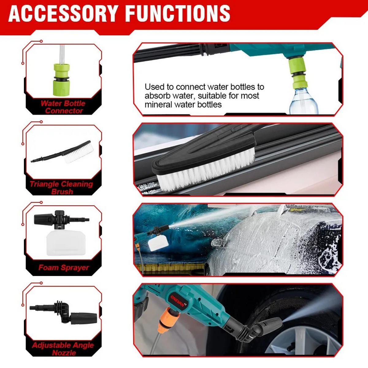 ELEKTRO-HOCHDRUCKREINIGER 200Bar Bürstenlose Hochdruck, 6IN1 Cordless, Für Makita Batterie Pin, Mit 2 Batterien - Blau, Kunststoff (45/23cm) - Coonoor