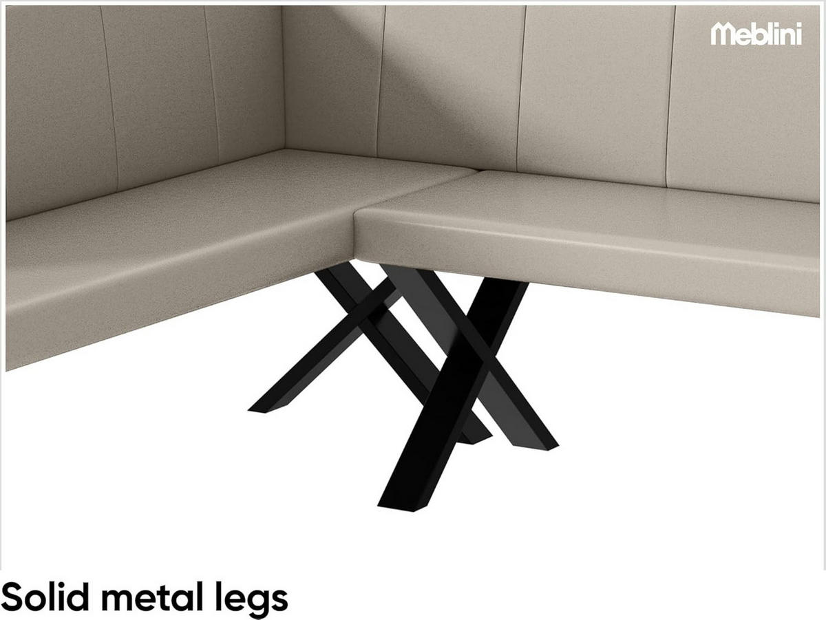 ECKBANK PETER_X - Beige, Leder (142/196cm) - Meblini