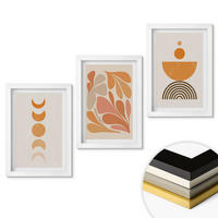 WANDBILDER 3er-Set - 20x30 cm Weißer Rahmen - Abstrakte orange Formen - Weiß, Kunststoff (20/30cm) - ArtPrintCave