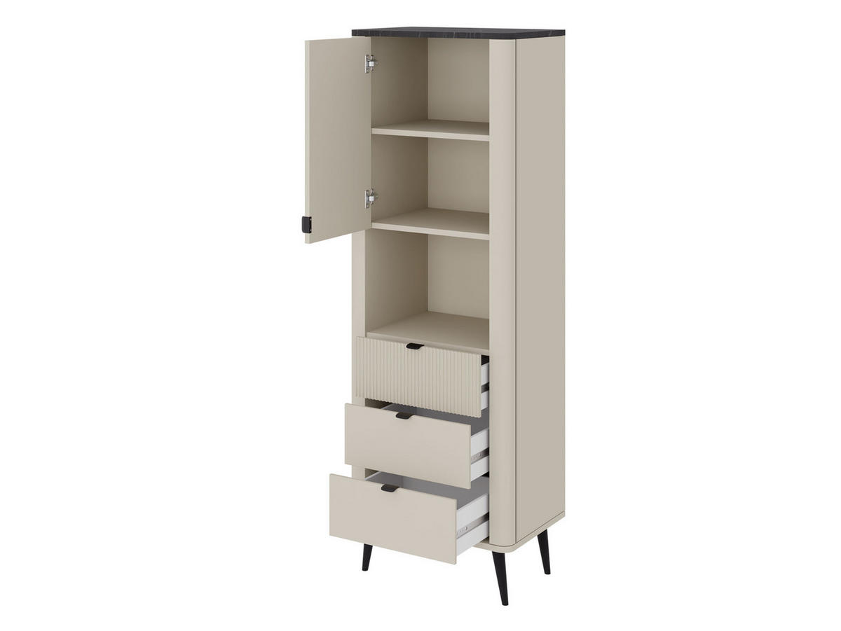 REGAL Marly 3S1D RE04 - Kaschmir/Schwarz, Holzwerkstoff/Metall (60/191/40cm) - MIRJAN24