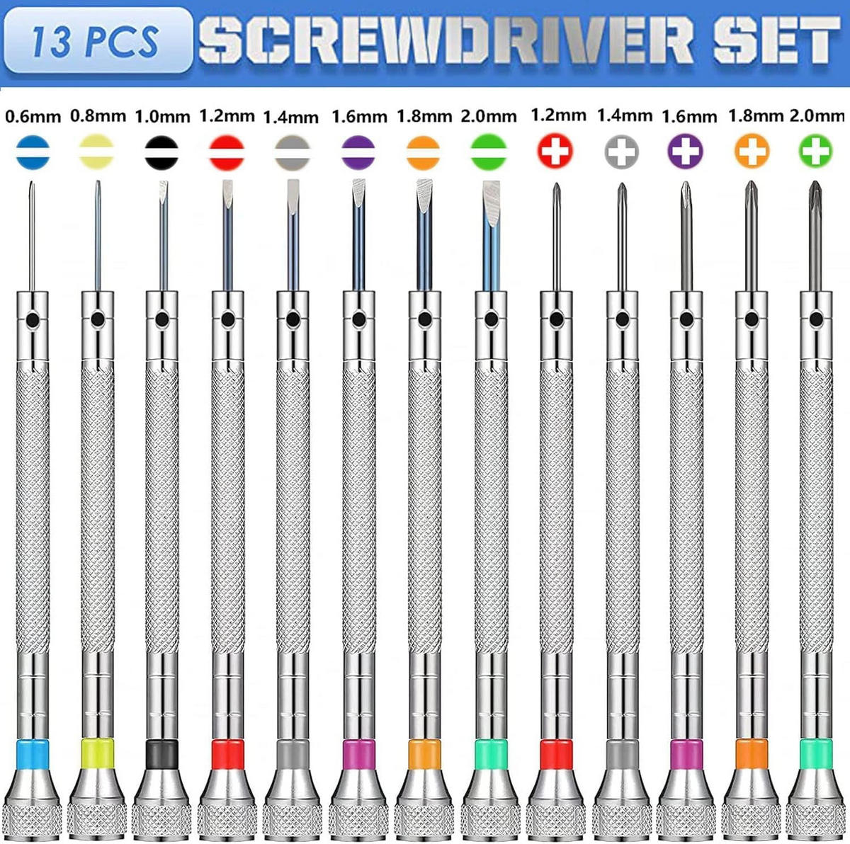 SCHRAUBENDREHER-SET – 13-teilig – zur Reparatur von Brillen und Uhren - Multicolor, Metall (11.8/8.8/2.3cm) - DCA