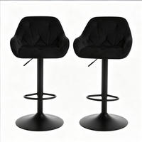 BARHOCKER 2er-Set Schwarz, höhenverstellbar und 360° drehbar - Schwarz, Metall (37/108.5/37.5cm) - MIVRAY