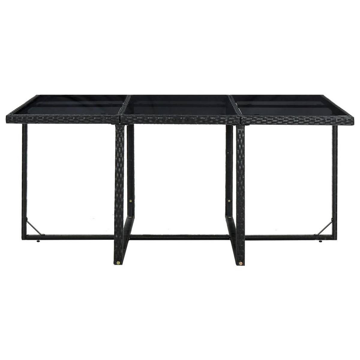 DINING-LOUNGESET mit Auflagen für 10 Personen, aus PE-Rattan, Schwarz und Weiß, 11-teiliges Set - Schwarz, Kunststoff - vidaXL