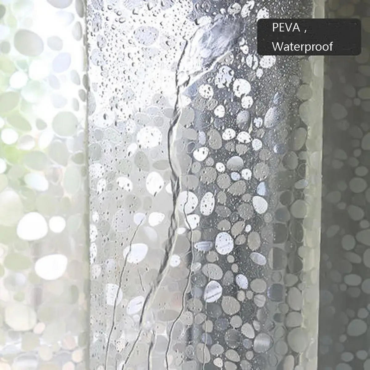 DUSCHVORHANG EINLAGE 3D Muster wasserdicht für Dusche und Badewannen - Transparent, Textil (180/180cm) - MCBOSON