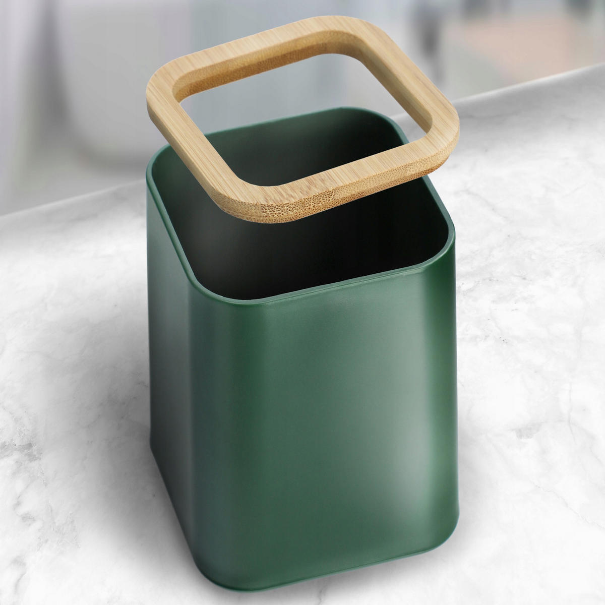 BADEZIMMERBECHER aus Bambus - Grün, Kunststoff (8/11cm) - KADAX