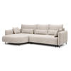 ECKSOFA Oblivio Cremeweiß Velours - Creme/Schwarz, Textil/Metall (285/200cm) - Selsey