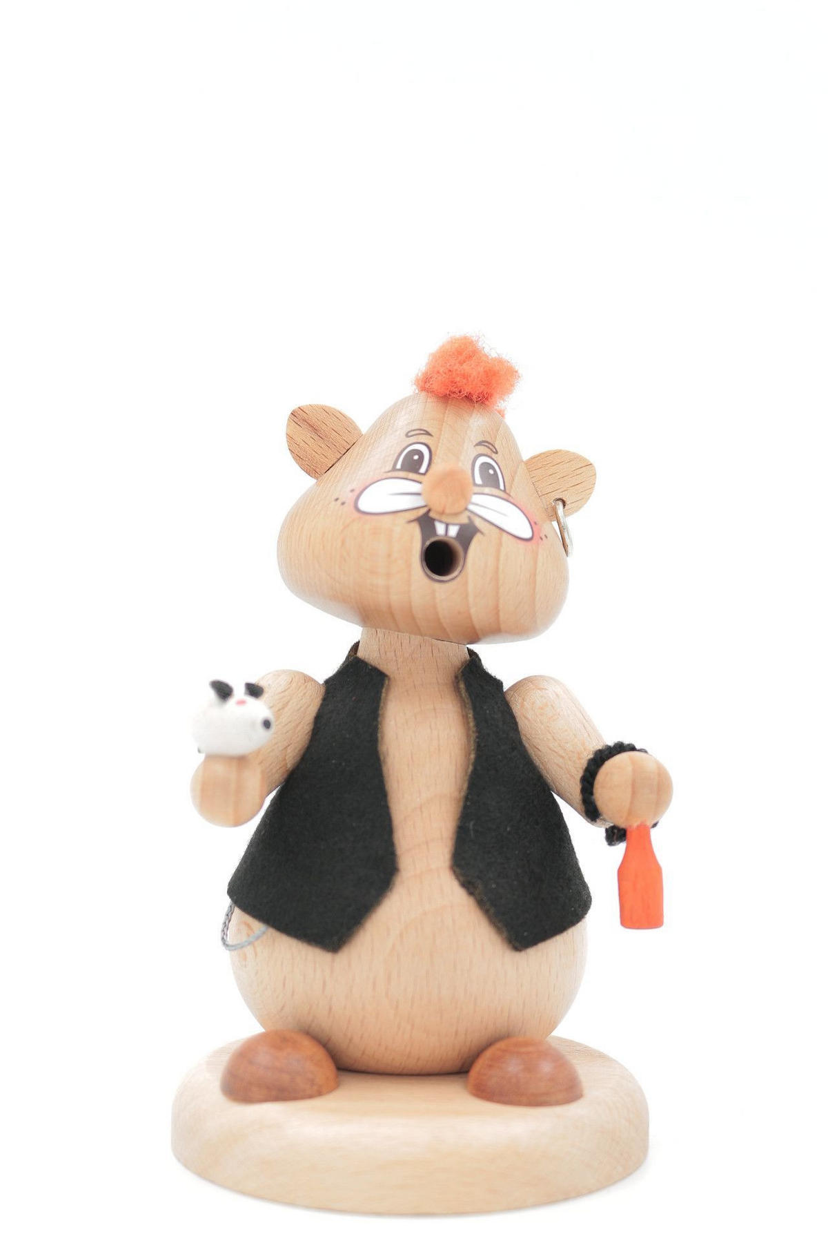 RAUCHFIGUR Hamster Punk 13 cm - Multicolor, Holz (8/13/0.1cm)