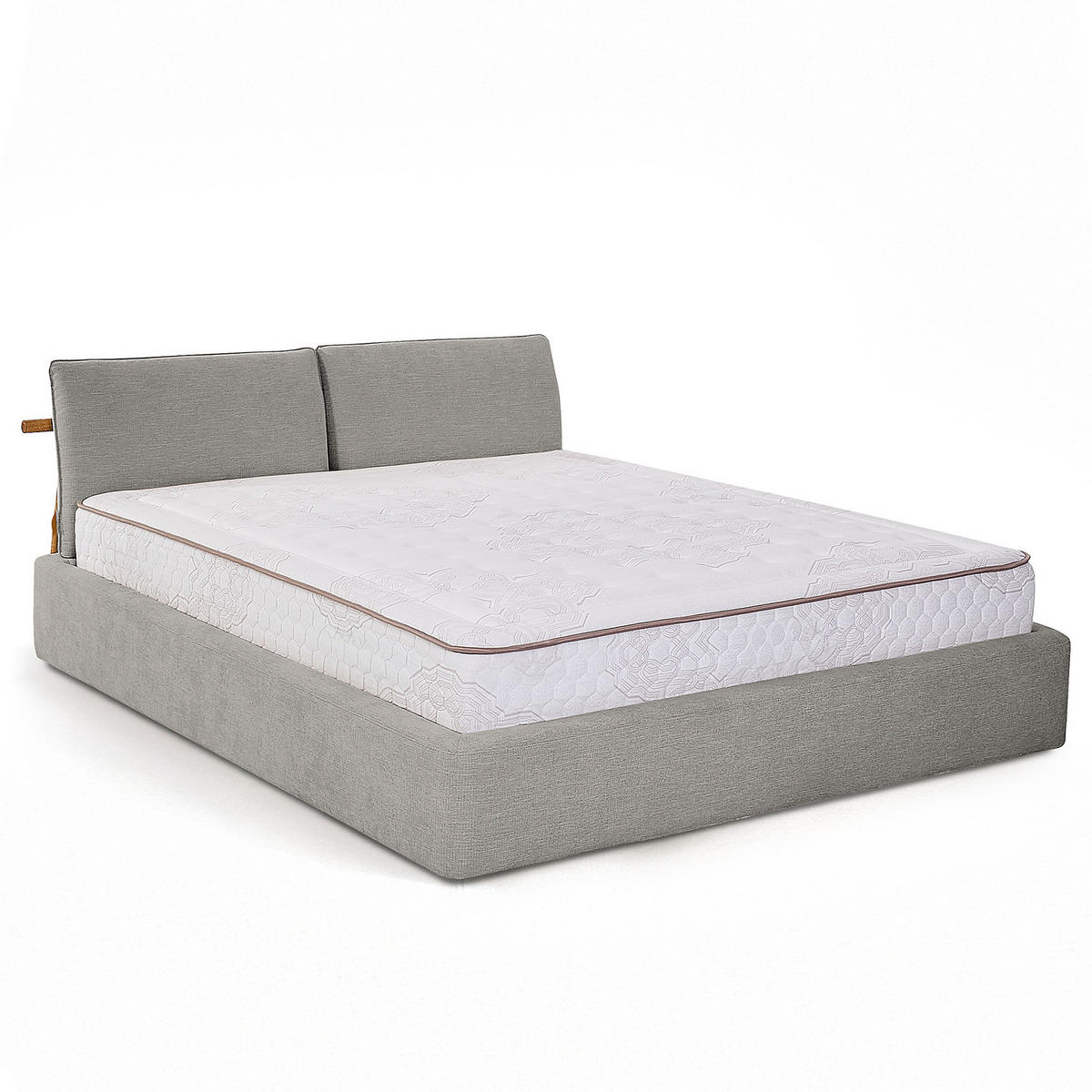 POLSTERBETT - Hellgrau, Textil (160/200cm) - home24