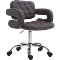 DREHSTUHL Stoff dunkelgrau - Chromfarben/Dunkelgrau, Textil/Metall (62/78/55cm) - CLP