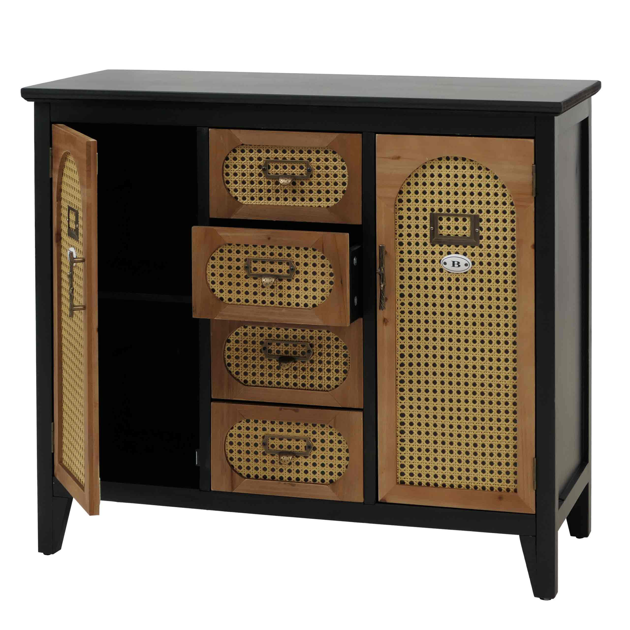 APOTHEKERKOMMODE Schwarz, Braun - Schwarz/Braun, Holz (91/80/40cm) - MCW