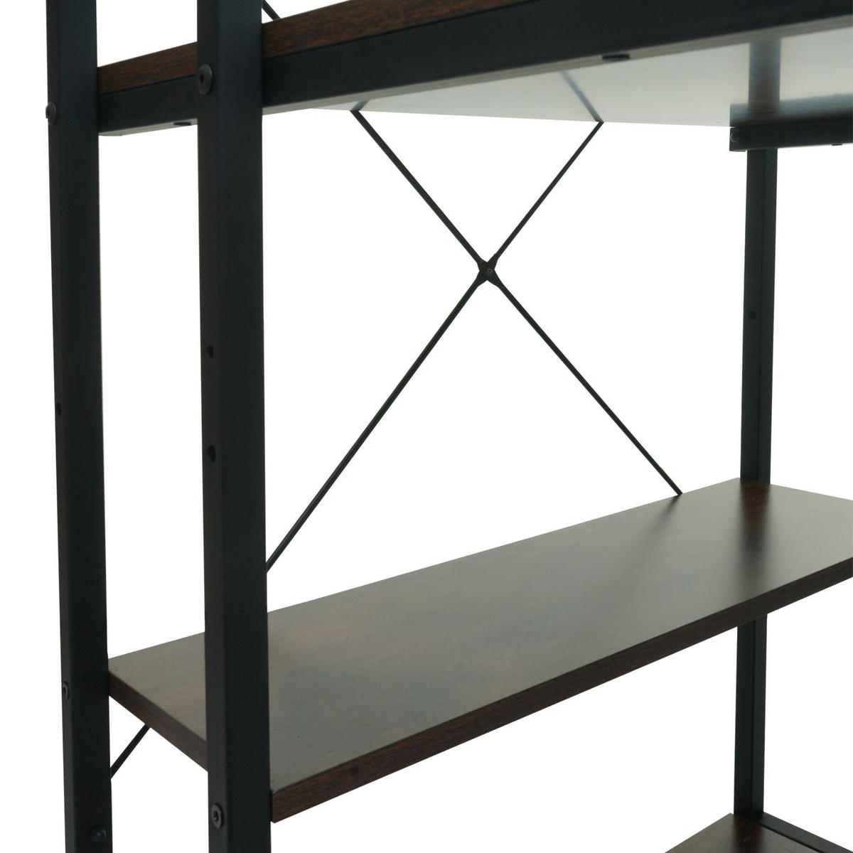 SCHREIBTISCH MIT REGAL eckig Braun - Braun, Holzwerkstoff (60/100/120cm) - MCW