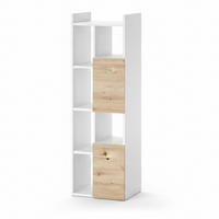 BADSCHRANK Alf Weiß 36 x 117 cm mit 2 Schubladen - Eichefarben/Weiß, Holzwerkstoff (36/117/36cm) - Vicco