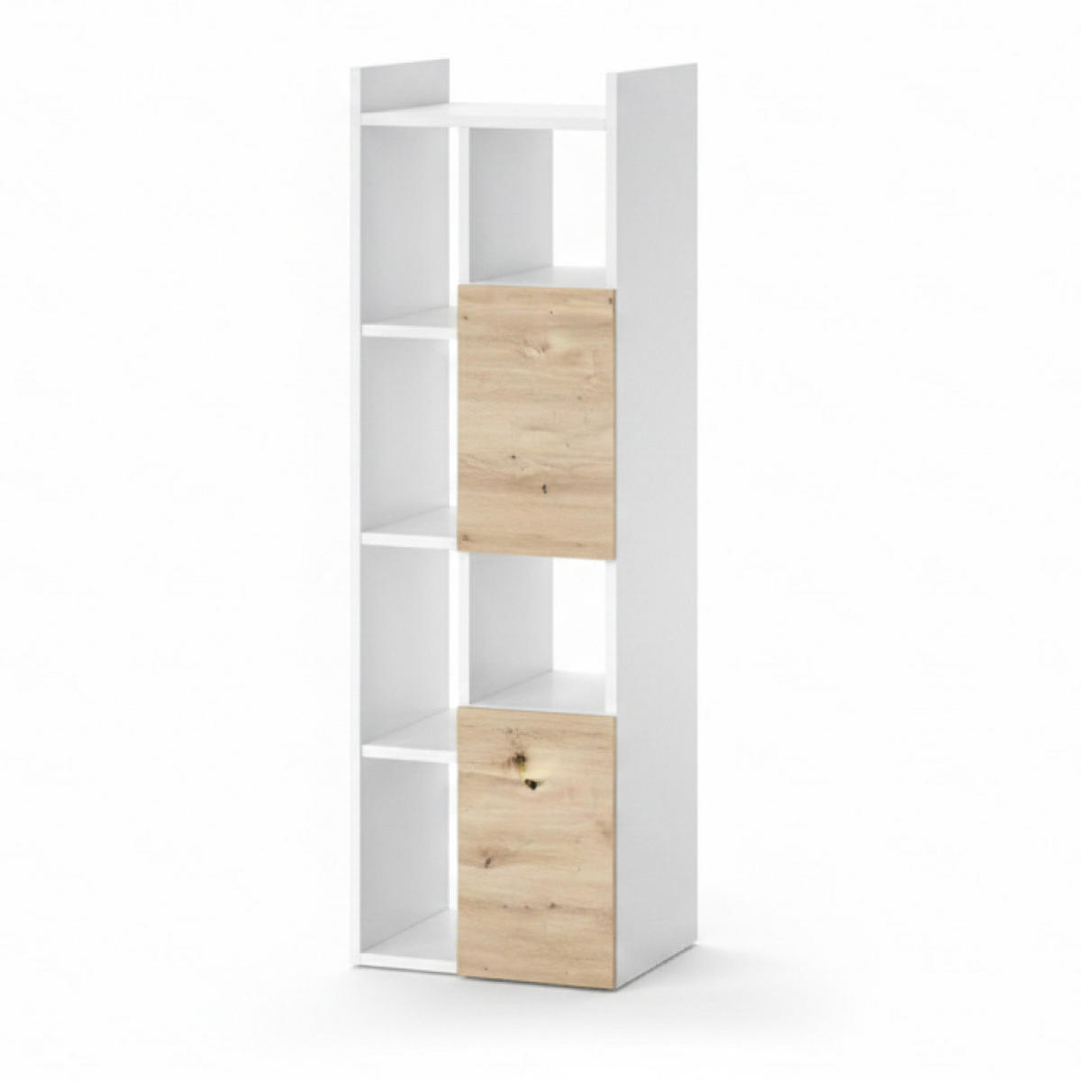 BADSCHRANK Alf Weiß 36 x 117 cm mit 2 Schubladen - Eichefarben/Weiß, Holzwerkstoff (36/117/36cm) - Vicco