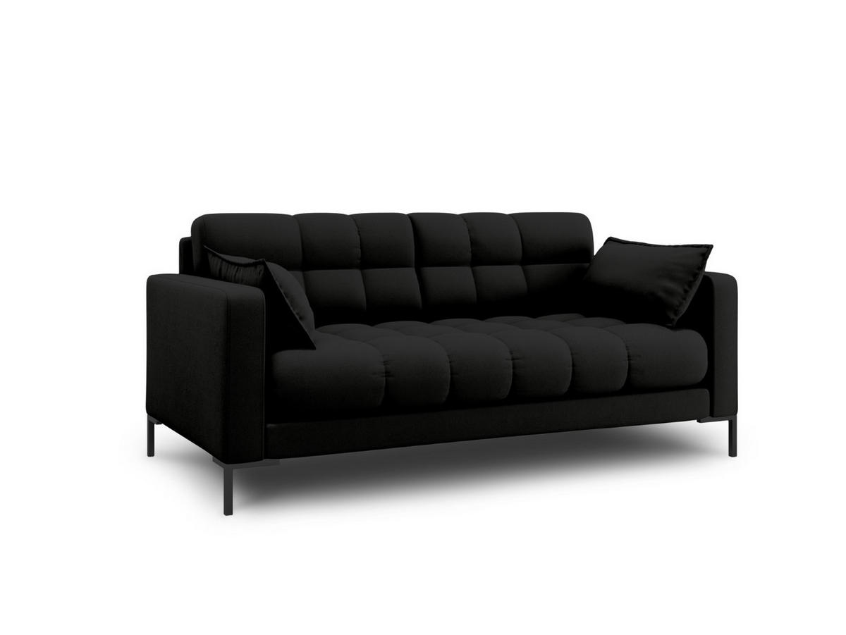 SOFA Mamaia aus strukturiertem Stoff schwarz 2 Sitzplätze - Schwarz, Textil (92/75/152cm) - Micadoni