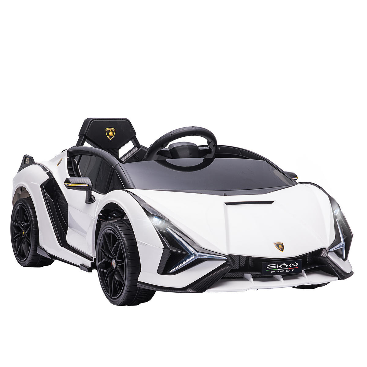 KINDER-ELEKTROAUTO DE-06093 Lamborghini lizenziert mit 2,4G Fernbedienung Weiß - Weiß, Kunststoff/Metall (108/62/40cm) - ComfortXL