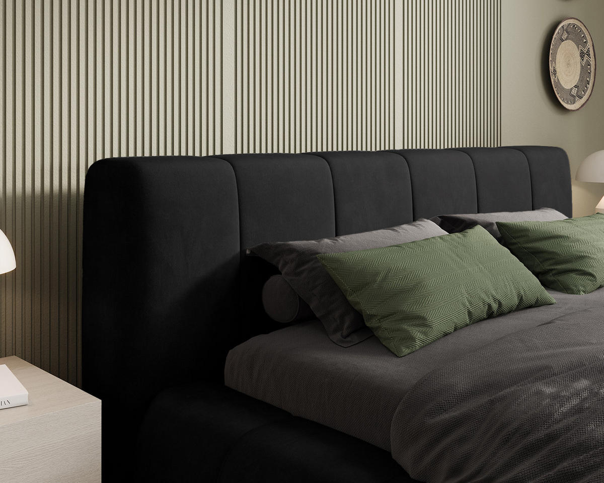 POLSTERBETT AVILLA 140x200 cm, Graphit - Graphitfarben, Textil (200/140cm) - Fedve