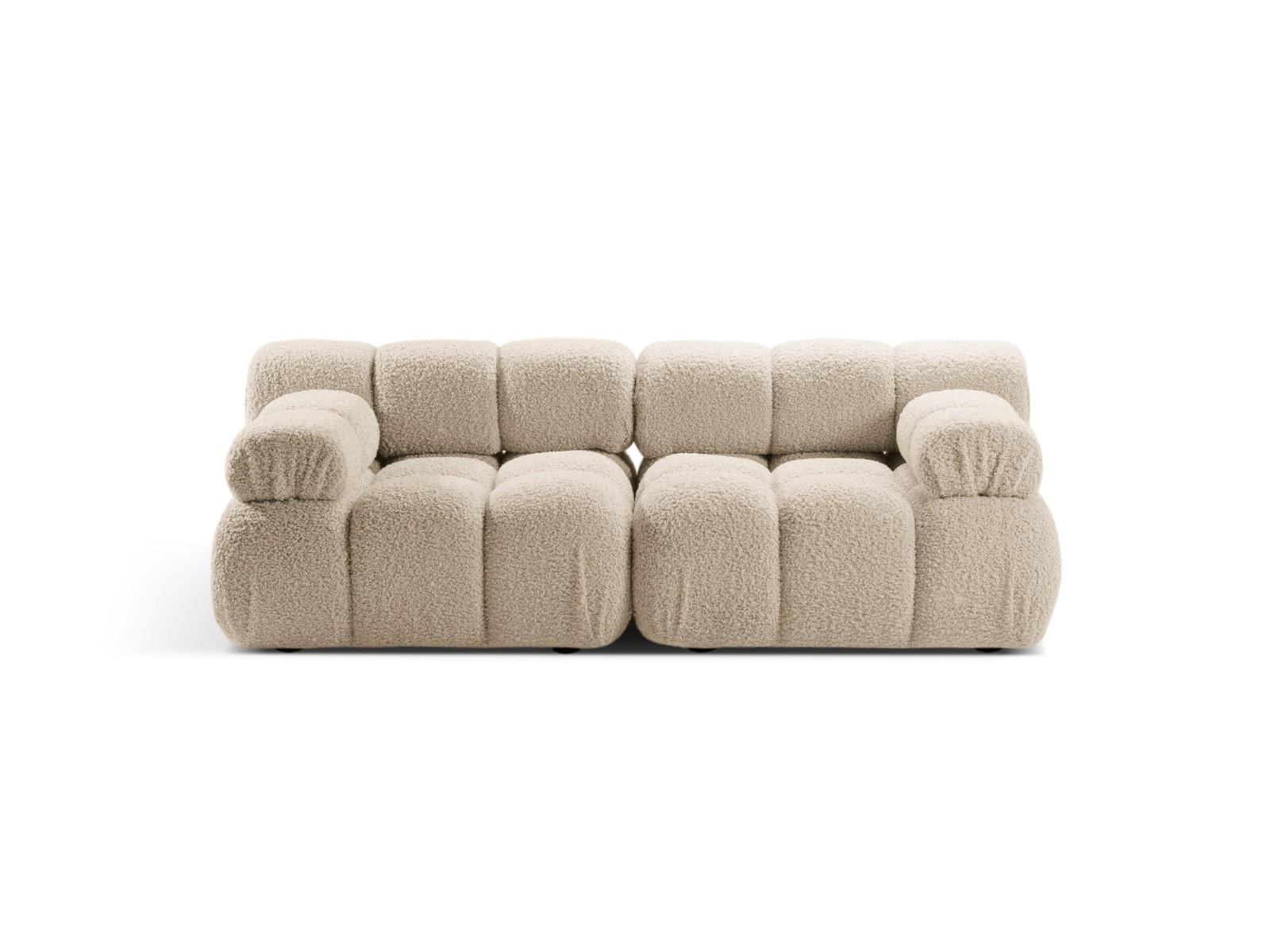 SOFA modular Bellis aus Boucle leichtes beige 2 Sitzplätze - Creme, Textil (94/70/188cm) - Micadoni