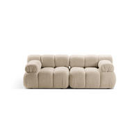SOFA modular Bellis aus Boucle leichtes beige 2 Sitzplätze - Creme, Textil (94/70/188cm) - Micadoni