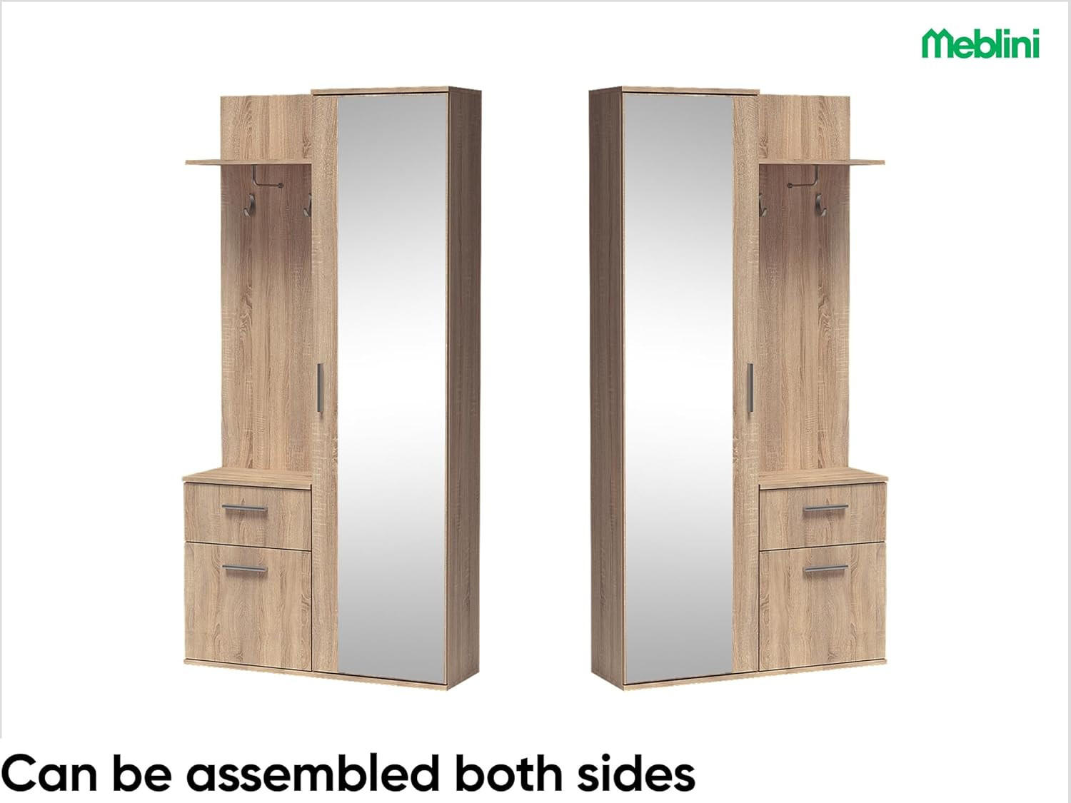 GARDEROBE LUXOR - Sonoma Eiche, Holzwerkstoff (97/195/30cm) - Meblini