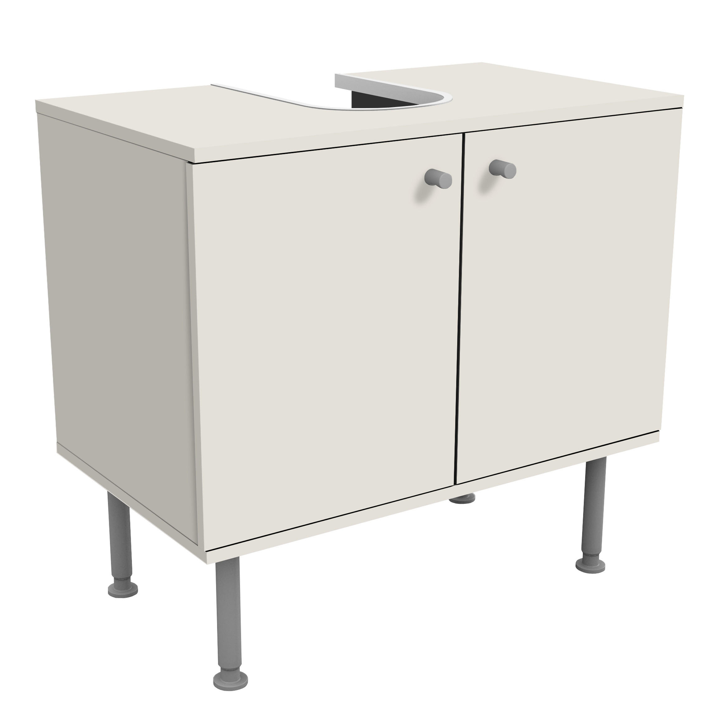 WASCHBECKENUNTERSCHRANK Meersand 60/55/35 cm - Beige, Holzwerkstoff (60/55/35cm) - Bilderwelten