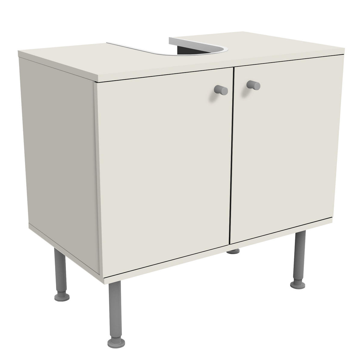 WASCHBECKENUNTERSCHRANK Meersand 60/55/35 cm - Beige, Holzwerkstoff (60/55/35cm) - Bilderwelten