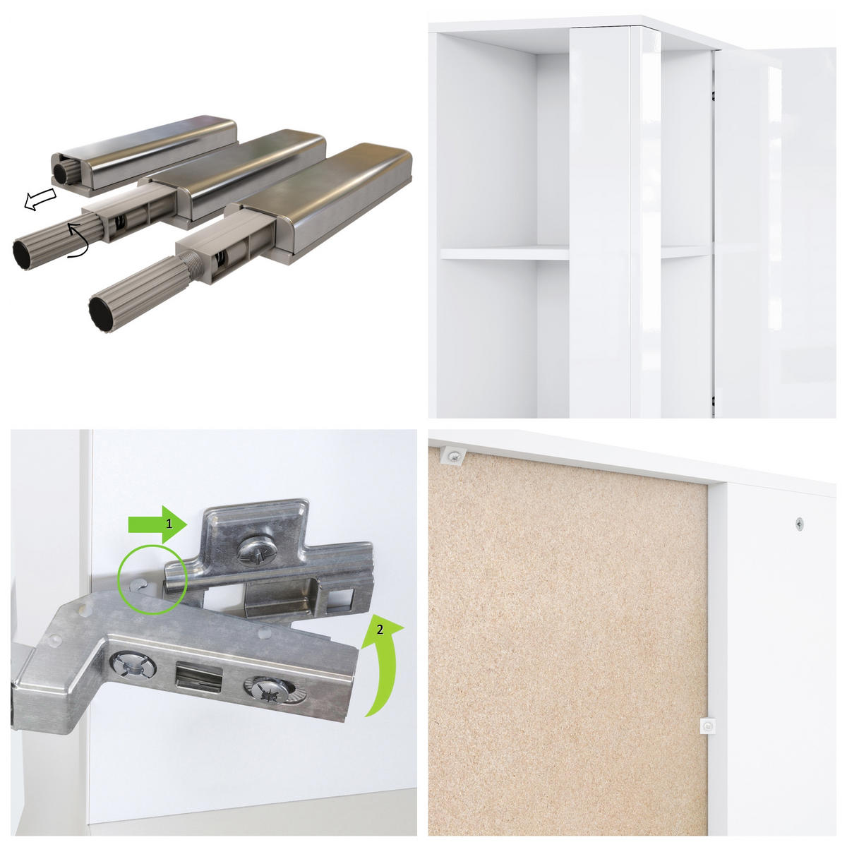 HIGHBOARD Canto Grau Hochglanz - Grau, Holzwerkstoff (95/151.5/36cm) - Vladon
