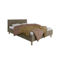 POLSTERBETT ALMORE 140x200cm Elegantes Polsterbett für modernen Wohnstil , 7-Zonen-Taschenfederkernmatratze CIRA (24 cm), cappuccino - Cappuccino, Holz (140/200cm) - Homesy