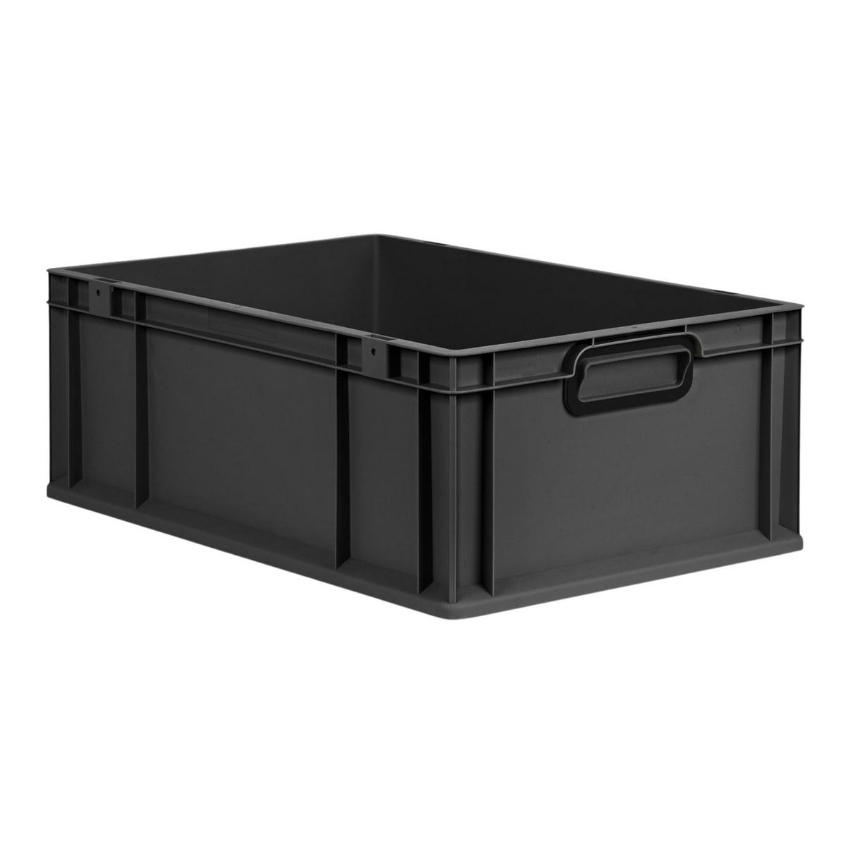 EUROBOX NextGen Color 22x40x60 cm 44 Liter Griffe schwarz zu, Schwarz - Anthrazit/Schwarz, Kunststoff (40/22/60cm) - PROREGAL