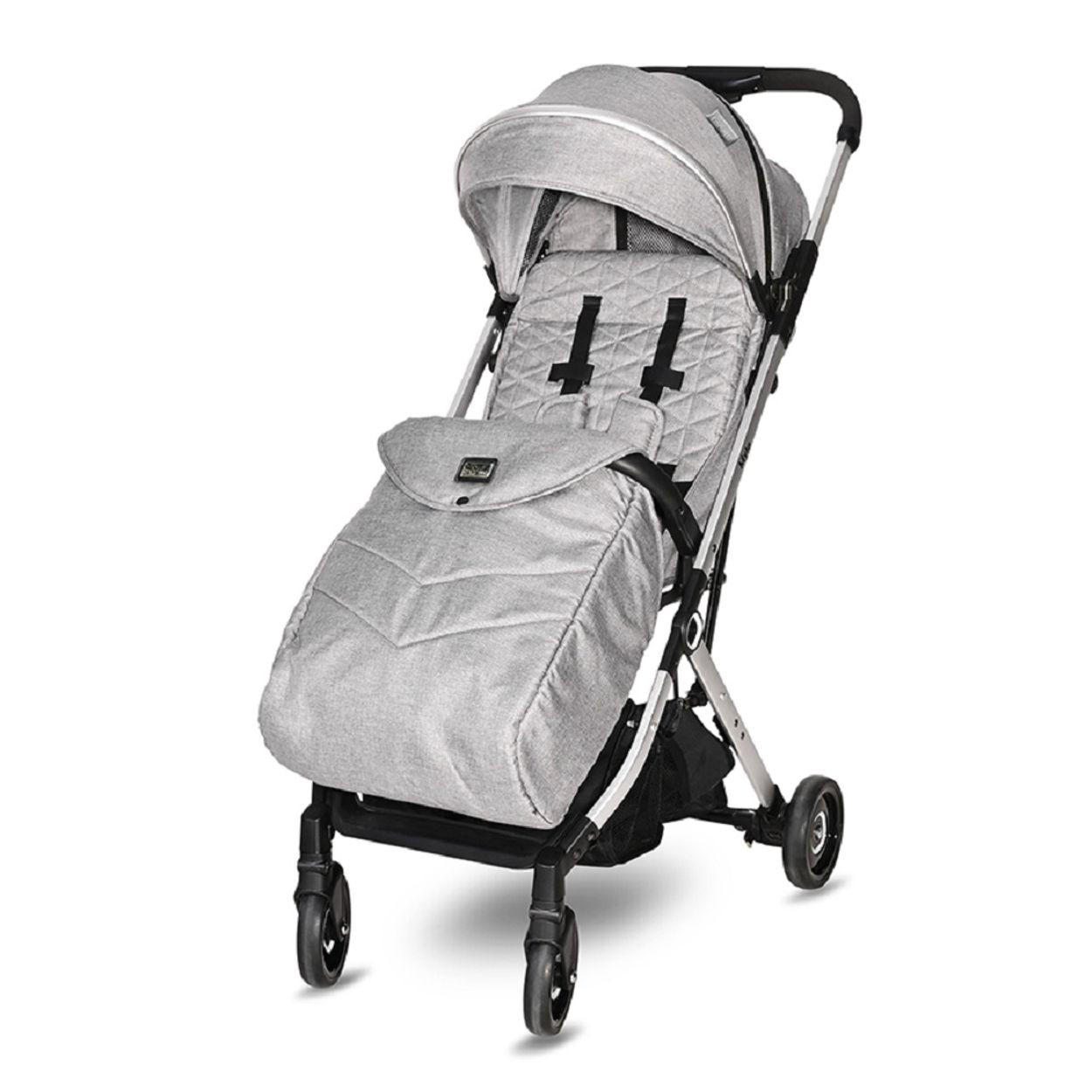 KINDERWAGEN Myla silber Aluminiumrahmen Korb Fußsack klappbar mit Zusatzgriff - Silberfarben, Metall (89/49/102cm) - Lorelli
