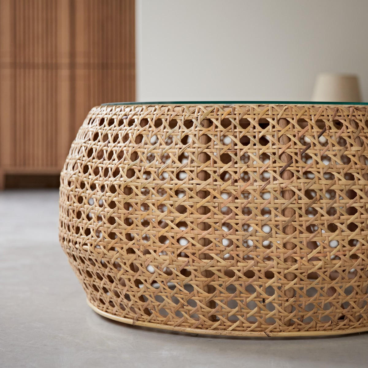 COUCHTISCH Esther Natur aus Rattan - Naturfarben, Naturmaterialien (80/80/40cm) - Tikamoon