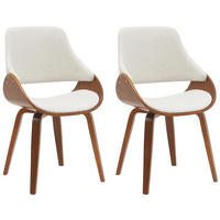 ESSZIMMERSTUHL Vangale 2er Set 86x52x54 cm walnuss/creme - Nussbaumfarben, Holz (52/86/54cm) - furnicato
