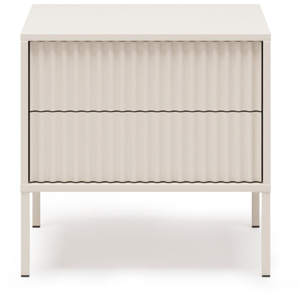 Thumbnail - Beautysofa Nachttisch, Kaschmir, Holzwerkstoff, 2 Schubladen, Rechteckig, 54x38x53 cm, Schlafzimmer, Nachttische