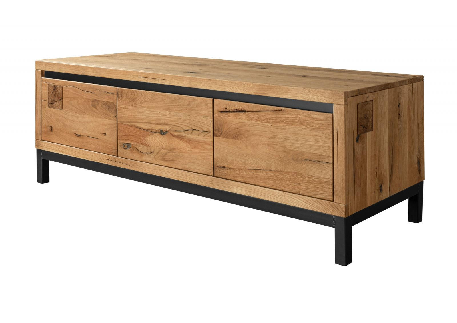TV-BOARD Wildeiche 153x55x54 natur geölt VILLANDERS #150 - Naturfarben, Holz (153/54/55cm) - Massivmoebel24
