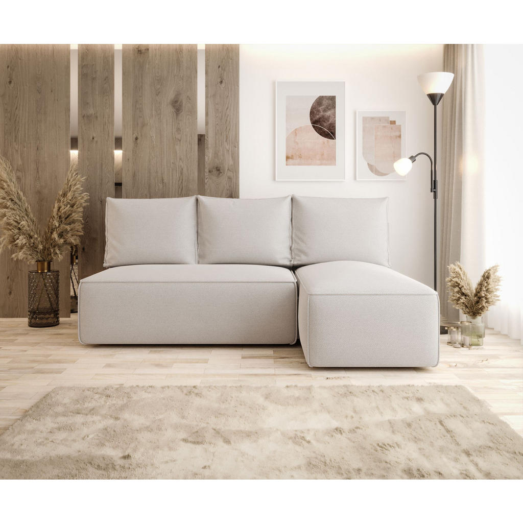 Thumbnail - Bedante Ecksofa, Creme, Textil, 200x140 cm, Wohnzimmer, Sofas & Couches, Wohnlandschaften, Ecksofas