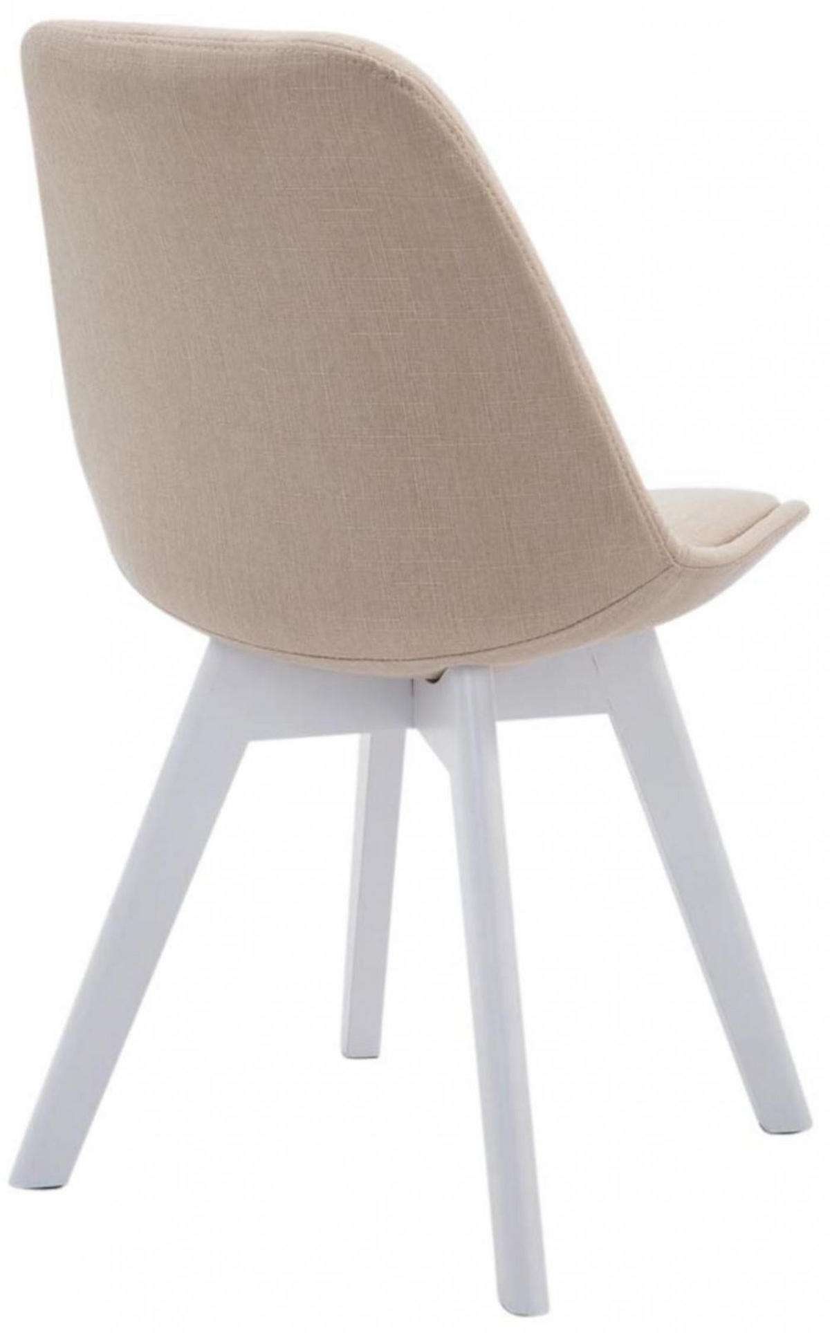 STUHL 4er Set Stoff creme - Creme/Weiß, Holz/Textil (48/84/55cm) - CLP