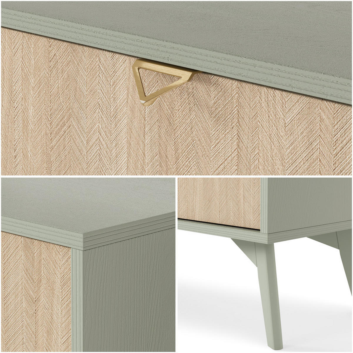 KOMMODE Fareham-160 - Grün, Holzwerkstoff (106/80/38cm) - Lomado