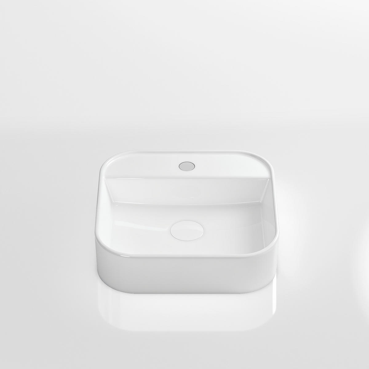 WASCHBECKEN Keramik Weiß Ø40 / 11 cm - Weiß Hochglanz, Keramik (40/11/40cm) - EMKE