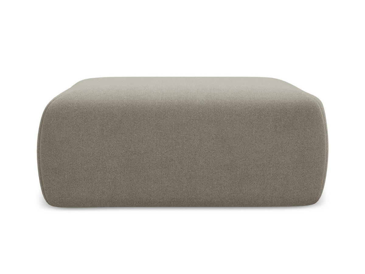 POUF Strukturstoff Stoff Beige - Beige/Schwarz, Kunststoff/Textil (102/40/62cm) - Makamii