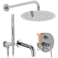 UNTERPUTZ Wannen-/duschset Rea Lungo Chrome + Ibox - Chromfarben, Metall (16/9/38.5cm) - REA