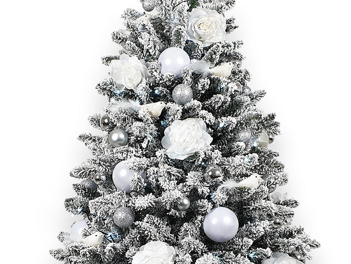 WEIHNACHTSORNAMENTE 12er-Set runde Ornamente silber Mix 6 cm - Silberfarben, Kunststoff (6/6/6cm) - LAALU